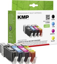 KMP Tusz Zamiennik Canon CLI-571BK XL, CLI-571C XL, CLI-571M XL, CLI-571Y BL Foto czarny, Cyjan, Magenta, Żółty atrament KMP C107XV 1568,0050, 1 zest.