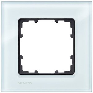 Rama DELTA miro 1x prawdziwy materiał szkło kryształowe zielone bez logo Siemens wym. Siemens Osprzęt elektroinstalacyjny 1 x Ramka  Delta przeźroczysty 5TG12010