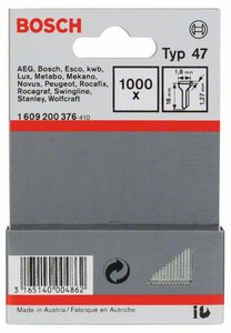 Gwoździe, typ 47, 1,8 x 1,27 x 16 mm, 1000 szt. Bosch Accessories 1609200376, N/A, 1000 szt.