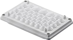 Płyta z przepustami kablowymi z uszczelką Rittal, SV 9665770, 9665.770, z membraną uszczelniającą, 32 x Ø 7 - 16 mm, 4 × Ø 10 - 20 mm, 3 × Ø 14 - 26 mm, (D x S) 250 mm x 160 mm, szary (ral 7032), 1 szt.