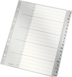 Rejestr Leitz 1260 DIN A4, Szeroki A-Z polipropylen szary 20 zakładek