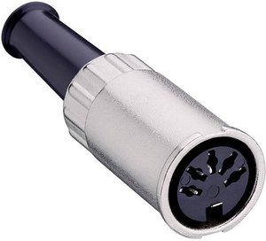 Gniazdo DIN z zamkiem bagnetowym Lumberg 0122 07-1, 7 pin, 4 A, 60 V, niklowane