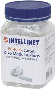 Złącze męskie RJ45 Intellinet 790659, CAT 3, CAT 4, CAT 5, CAT 5e, CAT 6, CAT 6a, piny:8P8C, 80 szt.