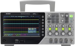 4-kanałowy oscyloskop Voltcraft z generatorem funkcji z serii 1000 Oscyloskop cyfrowy VOLTCRAFT DSO-1104E 100 MHz 1 GSa/s