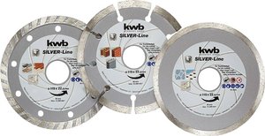 kwb 797080  Tarcza tnąca diamentowa Średnica 115 mm Średnica otworu 22 mm  3 szt.