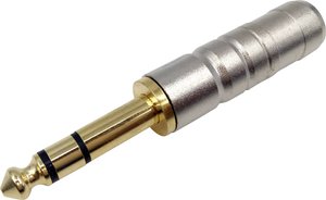Złącze męskie jack 6,35 mm TRU COMPONENTS 1409075, złocony, złącze męskie proste, 1 szt.