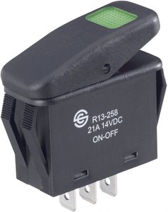 Przełącznik TRU COMPONENTS 1587862, 14 V/DC, 21 A, 1 x wył/wł, IP66, zatrzask, 1 szt.