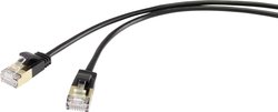 Kabel LAN Renkforce RF-4538184, 1 szt., RJ45, CAT 8.1, F/FTP, 0.25 m, czarny