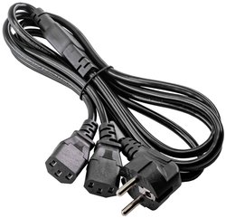 kabel Akyga AK-PC-04A [1x złącze żeńskie IEC C13 - 2x złącze męskie z uziemieniem] 1.80 m