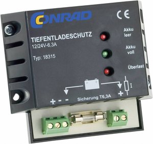 Jednostka zabezpieczające przed głębokim rozładowaniem z wyświetlaczem stanu ładowania Jednostka zabezpieczająca przed głębokim rozładowaniem 12/24V 6,3 A