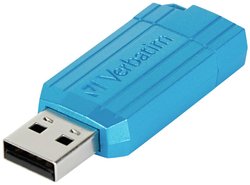 Pamięć USB firmy Verbatim PinStripe128 GB niebieski Pendrive USB Verbatim 49461, 1 szt.