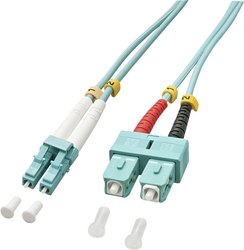 Kabel światłowodowy LINDY LINDY LWL-Duplexkabel LC/SC OM3 15m 46395, złącze męskie LC, złącze męskie SC, 15.00 m