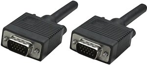 Kabel SVGA Manhattan, złącze męskie VGA na złącze męskie VGA ,10 m Kabel VGA Manhattan 312776, ze złączem śrubowym, 10.00 m