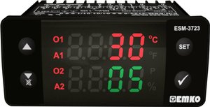 Emko  ESM-3723.5.5.5.0.1/01.01/1.0.0.0  Regulator dwupunktowy i PID  Termostat Termostat Emko ESM-3723.5.5.5.0.1/01.01/1.0.0.0   Przekaźnik 5 A (D x S x W) 65 x 76 x 35 mm