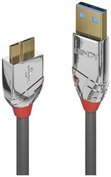 Kabel USB LINDY, USB 3.2 Gen1 (USB 3.0), Złącze męskie USB-A, Złącze męskie USB Micro-B 3.0, 1.00 m
