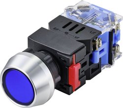Przełącznik wciskany TRU COMPONENTS LAS0-L-11Z/B/12V TC-9428128, 22 mm, 250 V, 5 A, 1 szt.