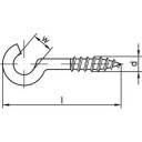 Hak wkręcany TOOLCRAFT 40 mm stal galwanizowana ocynk.  100 szt.