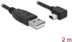 Kabel USB Delock DELOCK Kabel USB 2.0-A > USBmini 5pin 2m, USB 2.0, Złącze męskie USB-A, Złącze męskie USB Mini-B, 2.00 m
