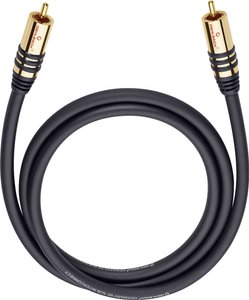 Cinch Audio Kabel [1x złącze męskie RCA/cinch - 1x złącze męskie RCA/cinch] 3.00 m czarny pozłacane styki Oehlbach NF Sub