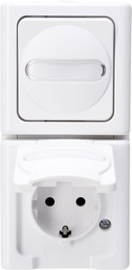 Przełącznik/Gniazdo Komplet Kopp BlueElectric 130802000, biały