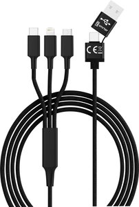Kabel do ładowania USB Smrter Hydra ULTRA 5in1, USB 2.0, Złącze męskie USB-A, Złącze męskie USB-C®, Złącze męskie Lightning, Złącze męskie USB Micro-B, 1.20 m