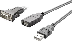 Przejściówka, adapter USB, szeregowe Renkforce RF-4080762, [1x złącze męskie USB-A 2.0 - 1x złącze męskie D-SUB 9-pin]