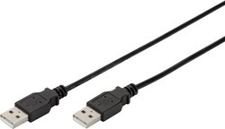 Kabel USB Digitus AK-300101-018-S, USB 2.0, Złącze męskie USB-A, Złącze męskie USB-A, 1.80 m