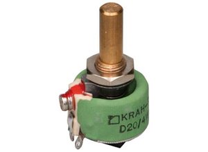 Potencjometr z drutem ceramicznym, 22Ω, 4W, końcówka lutownicza, D 20/4W 10% 22R Potencjometr drutowy   4 W 22 Ω KRAH D 20/4W 10% 22R 1 szt.