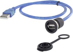 Złącze męskie USB encitech 1310-1002-02, USB Typu-A, 1.00 m, 1 szt.