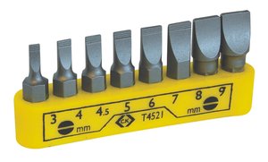 Zestaw bitów do wkrętaka 8 szt. Płaski, 3, 4, 4,5, 5, 6, 7, 8, 9mm Bity C.K  T4521 1 szt. płaski