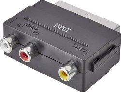 Przejściówka, adapter Cinch, SCART SpeaKa Professional SP-7869904, [3x złącze żeńskie RCA/cinch - 1x złącze męskie SCART]