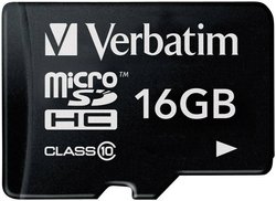 Karta pamięci microSDHC Verbatim, 16GB,  klasa  10, 10 MB/s Karta pamięci microSDHC Verbatim Premium, 16 GB, Class 10