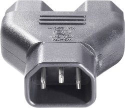 Adapter IEC złącze męskie IEC C14 - złącze żeńskie IEC C13, złącze żeńskie IEC C13 BKL Electronic 073331  czarny  1 szt.