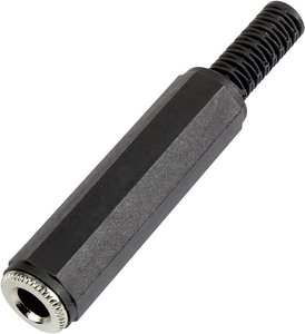 Złącze męskie jack 6,35 mm TRU COMPONENTS 595216, niklowany, złącze żeńskie proste, 1 szt.