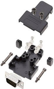 Obudowa złącza D-SUB encitech TRI-P-09-HDP15-K 6355-0068-01, tworzywo sztuczne, 1 szt.