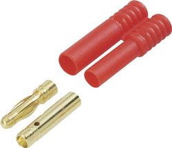 Złącze męskie akumulatora, Złącze żeńskie akumulatora 4 mm  Modelcraft 71241+71243 pozłacane 1 par(a)