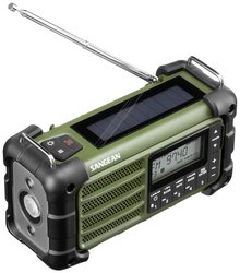 Radio outdoorowe Sangean MMR-99 UKW, MW panel słoneczny, ochrona przeciwbryzgowa, pyłoszczelny zielony