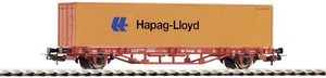 Wagon płaski Hapag Lloyd dla DB Cargo, Piko H0 57700, rozstaw osi 157 mm, skala H0
