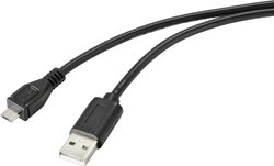 Kabel USB Renkforce RF-4716836, USB 2.0, Złącze męskie USB-A, Złącze męskie USB Micro-B, 2.00 m