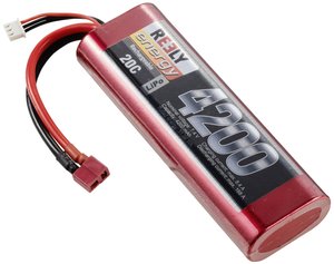 Zestaw baterii modelarskich Reely (LiPo) 7,4 V 4200 mAh liczba ogniw: 2 20 C twarda obudowa T-connector Pakiet akumulatorów (LiPo) 7.4 V 4200 mAh 20 C Reely Hardcase System złączy T
