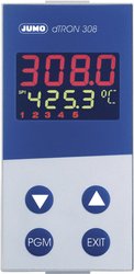 Termostat PID Jumo dTRON 308 (hoch) Pt100, Pt500, Pt1000, KTY11-6, L, J, U, T, K, E, N, S, R, B, C, D -200 do +2400 °C Przekaźnik 3 A, Analogowe prądowe (D x S x W) 105 x 48 x 96 mm