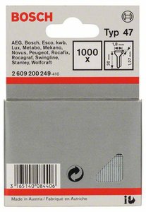 Gwóźdź, typ 47, 1,8 x 1,27 x 30 mm Bosch Accessories 2609200249, N/A, 1000 szt.