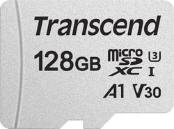 Karta pamięci microSDXC Transcend Premium 300S, 128 GB, Class 10, UHS-I, UHS-Class 3, v30 Video Speed Class, A1 Application Performance Class