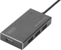 Hub USB 3.2 Gen 1 (USB 3.0) Digitus DA-70240-1 4 Porty metalowa obudowa czarny