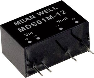 Moduły konwertera DC/DC serii MEANWELLL Seria MDS01 SIP/SIL7 Obudowa Pojedyncze wyjście Stosunek napięcia wejściowego: 1:1 Moc: 1W nieregulowany Medyczny Moduł przetwornicy DC/DC Mean Well MDS01N-05 MDS01N-05, 1 W, 200 mA, 1 szt.