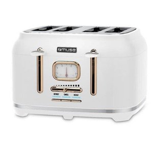 Toster Muse ze stali nierdzewnej MS-131 W, biały Toster Muse MS-131 W