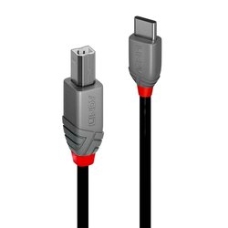 Kabel USB LINDY 36942, USB 2.0, Złącze męskie USB-C®, Złącze męskie USB-B, 2.00 m
