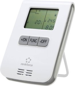 Miernik energii/termostat RS2W Renkforce 1429366, 3-kanałowy, 868 MHz, 150 m, 150 m
