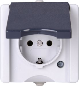 Gniazdo sieciowe z klapką Komplet Kopp proAQA 947456005, szary