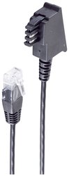 Shiverpeaks BASIC-S kabel połączeniowy telefon wtyk TAE-F na wtyk RJ45, kabel routera DSL VDSL, czarny, 0,5 m DSL kabel Shiverpeaks BS12-09015, 1 szt.
